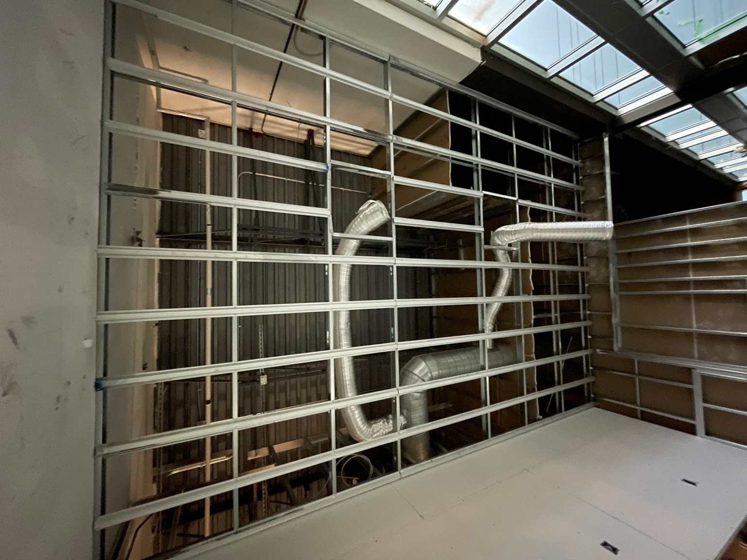 Commercial ceiling grid and ductwork